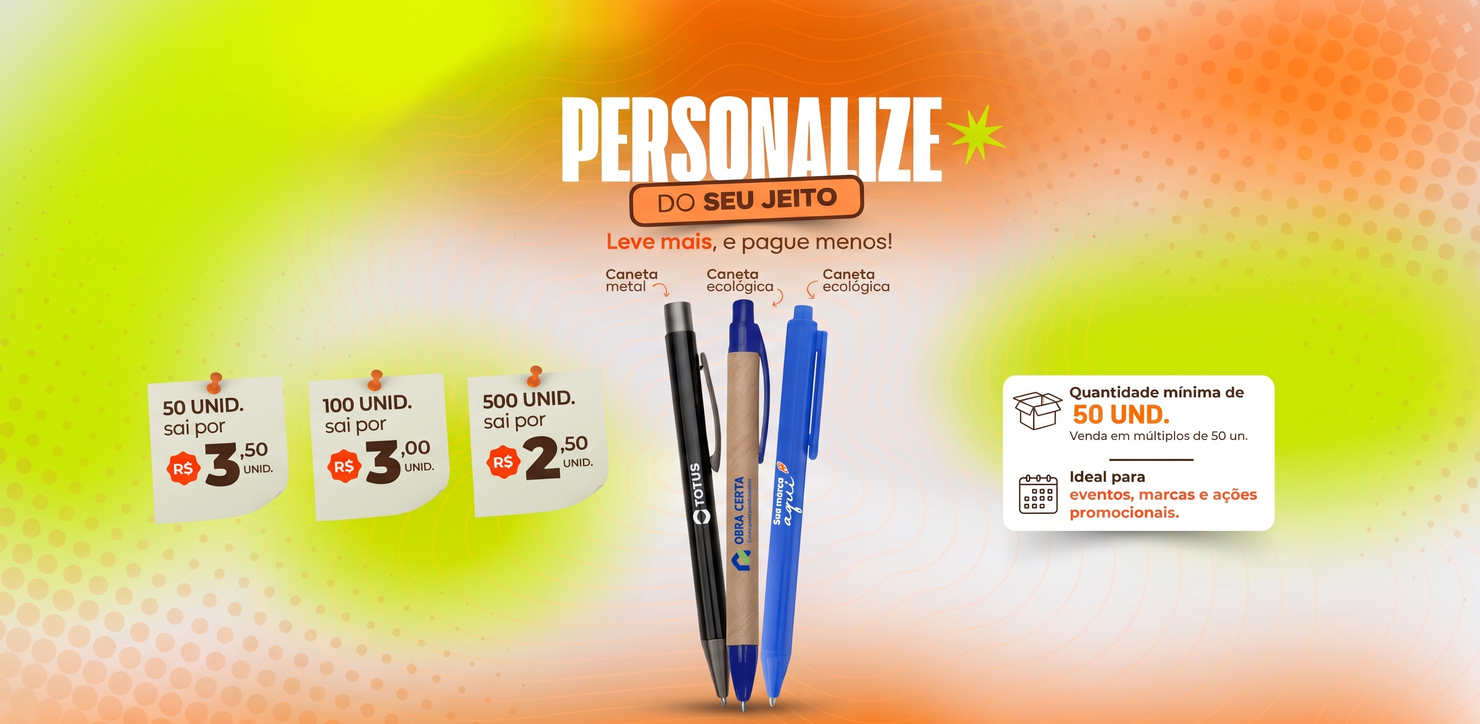 Canetas personalizadas